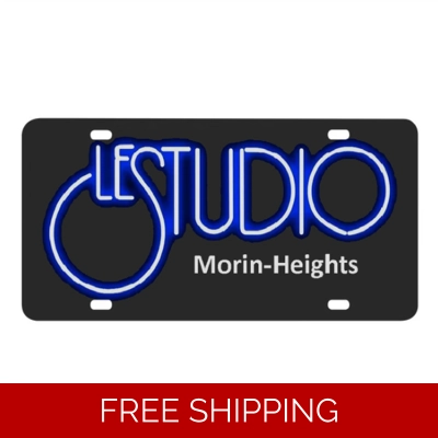 A Le Studio License Plates White & Blue Logo MH